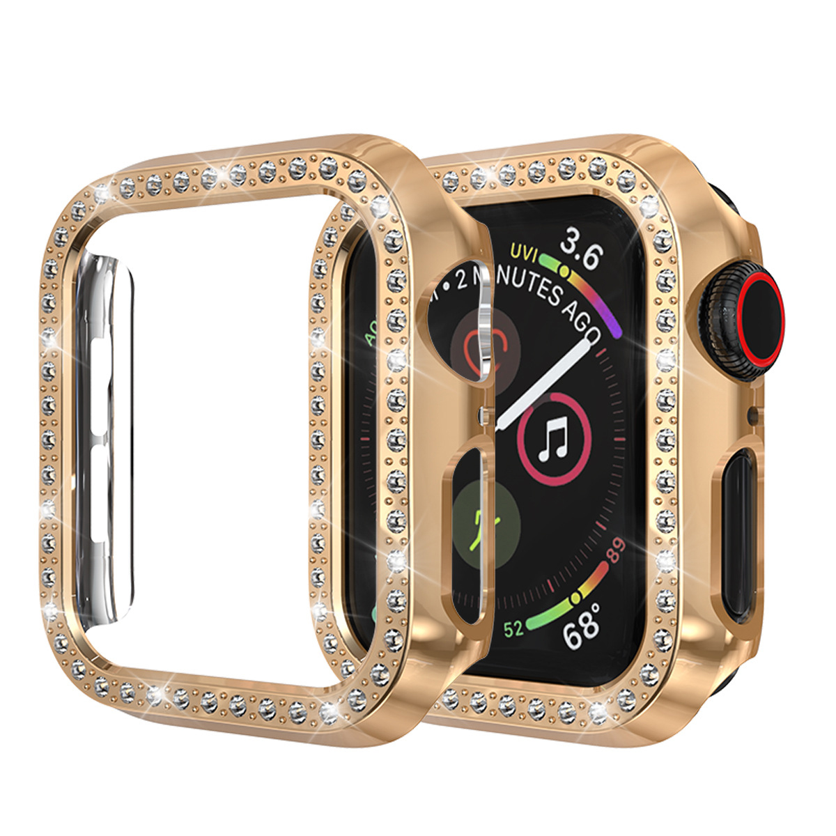 diamantbesetzte Rotgold DIIDA Schutzhülle, Smartwatch-Hülle Schutzfolie, Apple, Gehäuse, 40mm, 40mm, Das