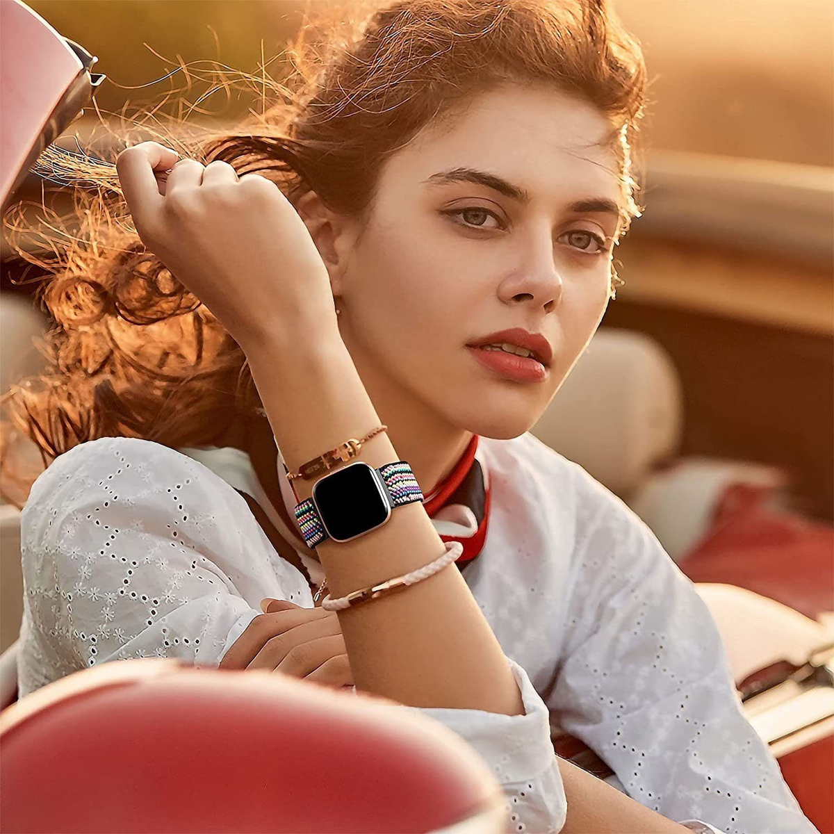 DIIDA Smartwatch-Armband, Apple, elastischer Farbe 38mm/40mm/41mm, SE1-7, Apple Riemen,Für Watch Ersatzarmband, Verstellbarer Watch