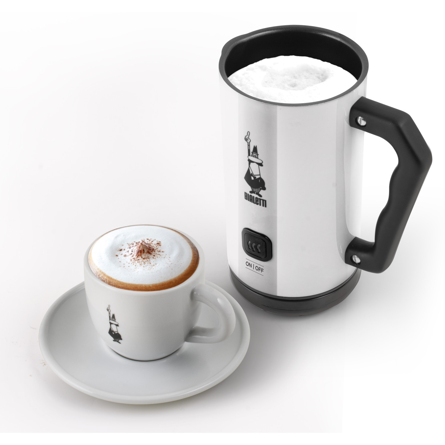 MK02 Espressokocher Elettric BIALETTI Milk Weiß/Schwarz Frother