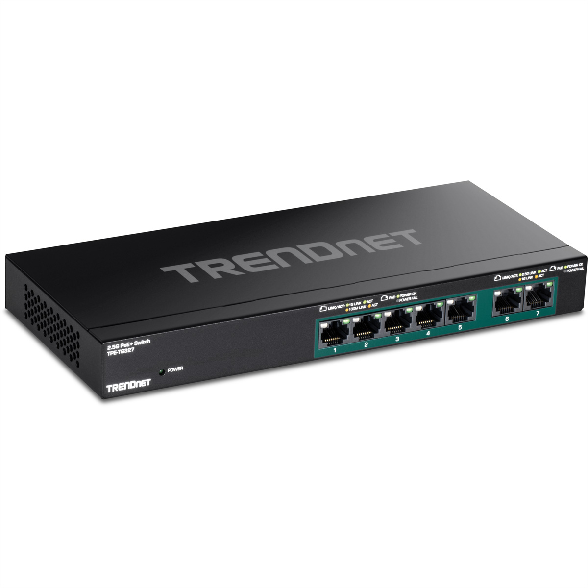 TRENDNET TPE-TG327 Switch Multi-Gigabit PoE+ 7-Port Gigabit Switch PoE