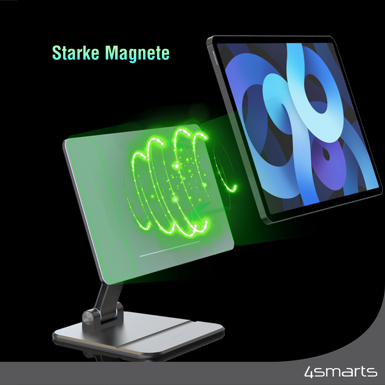 4SMARTS ErgoFix Tischständer, Fold Grau Magnetische Magic