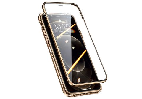 WIGENTO Beidseitiger 360 Grad Magnet / Glas / Metall Hülle, Full Cover,  Apple, iPhone 13 Pro, Gold