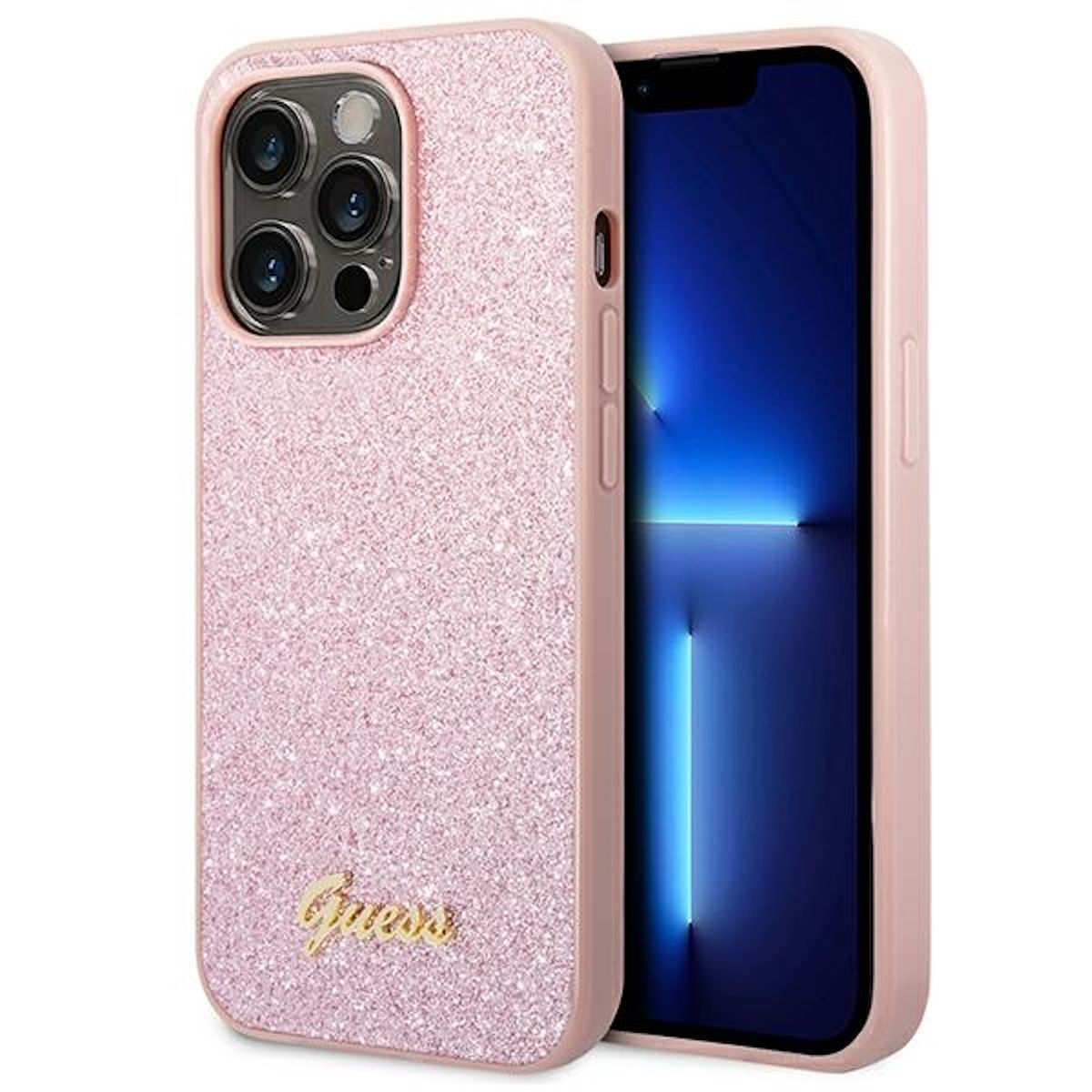 GUESS Glitter Script Collection Design Hlle, Bumper, Apple, iPhone 15  Plus, Pink | MediaMarkt
