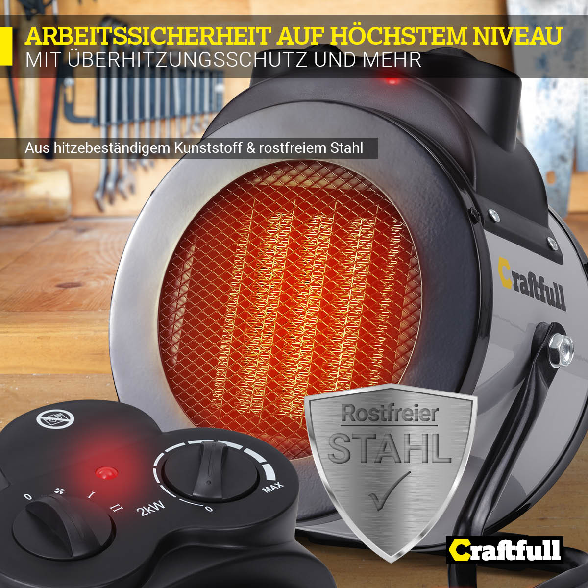 CRAFTFULL HL1000 Heizlüfter (2000 Watt)