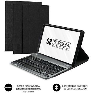 Funda con teclado  - SUBBLIM Para Tablet Lenovo Tab M10 FHD Plus 10,3” TB-X606, Negro