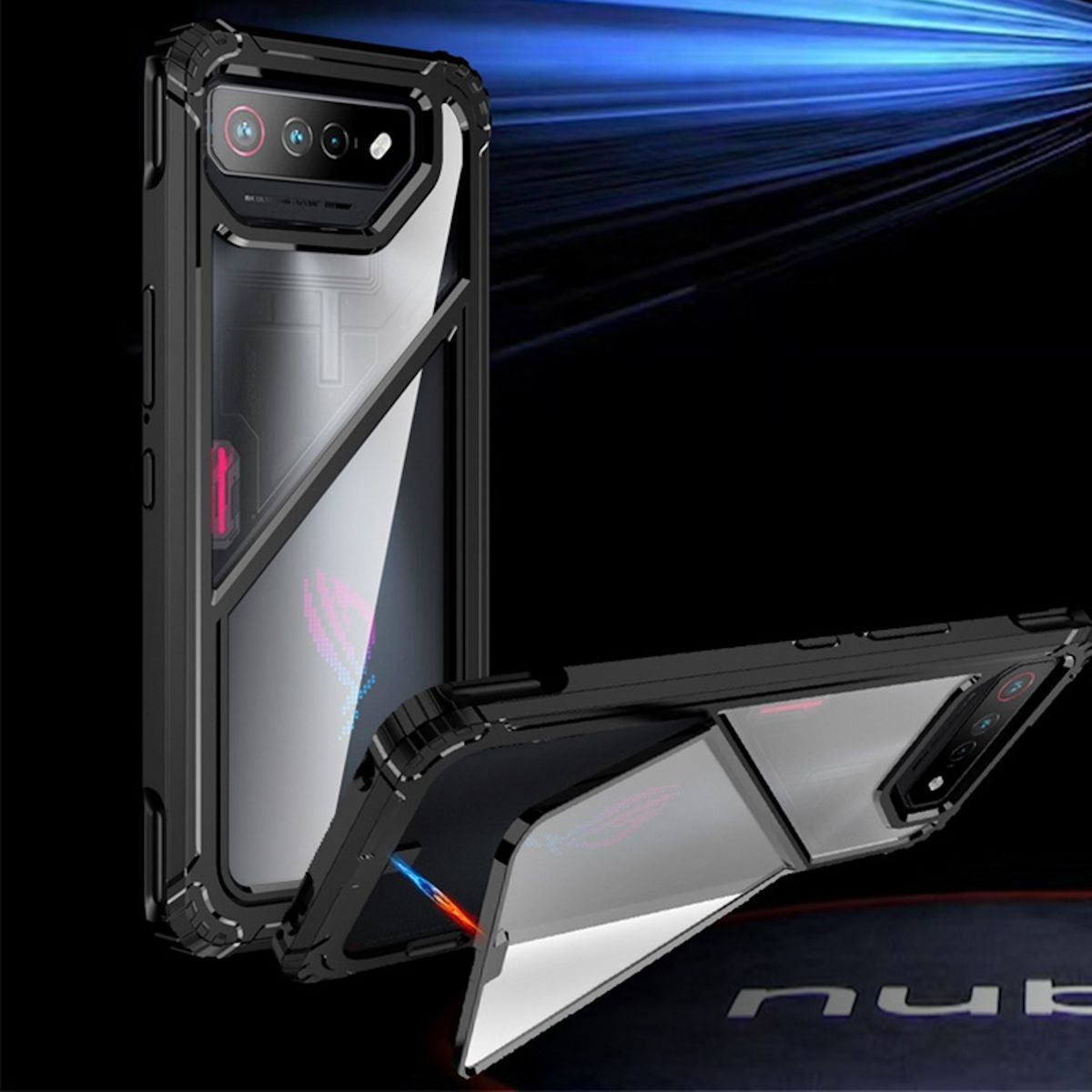 Backcover, + ROG WIGENTO Phone Hardcase TPU 7 7 Design Hybrid Ultimate, Asus, Schwarz / PC Schutzhülle,