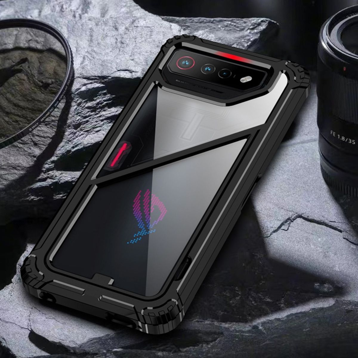 Backcover, + ROG WIGENTO Phone Hardcase TPU 7 7 Design Hybrid Ultimate, Asus, Schwarz / PC Schutzhülle,