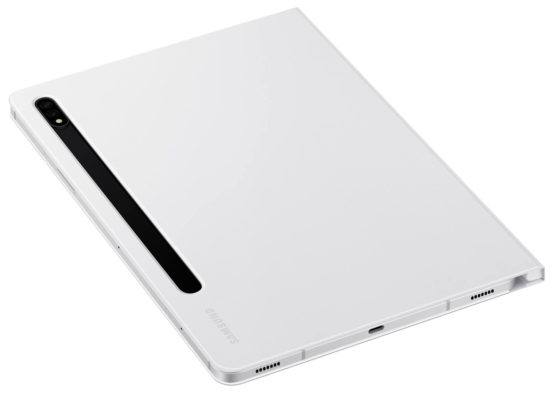 SAMSUNG Galaxy Tab S8 Samsung Polycarbonaat, Ansicht Notiz Cover Tablethülle Weiß - - Backcover Weiß für Fall