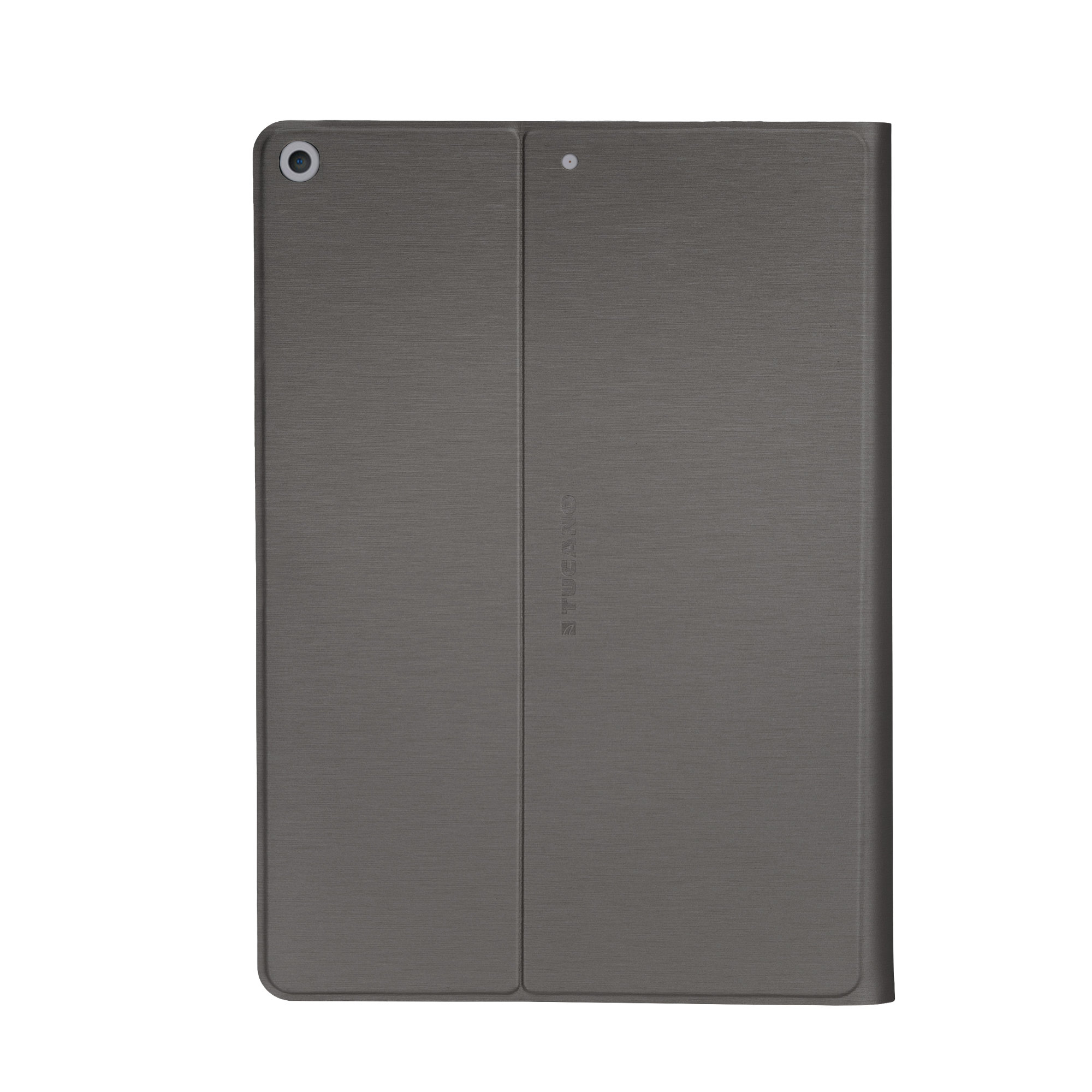TUCANO IPD102MT-SG SPACE Bookcover GRAU Kunststoff mit Metal-Brush Design, 10.2/10.5 IPAD Apple für Grau Tablethülle
