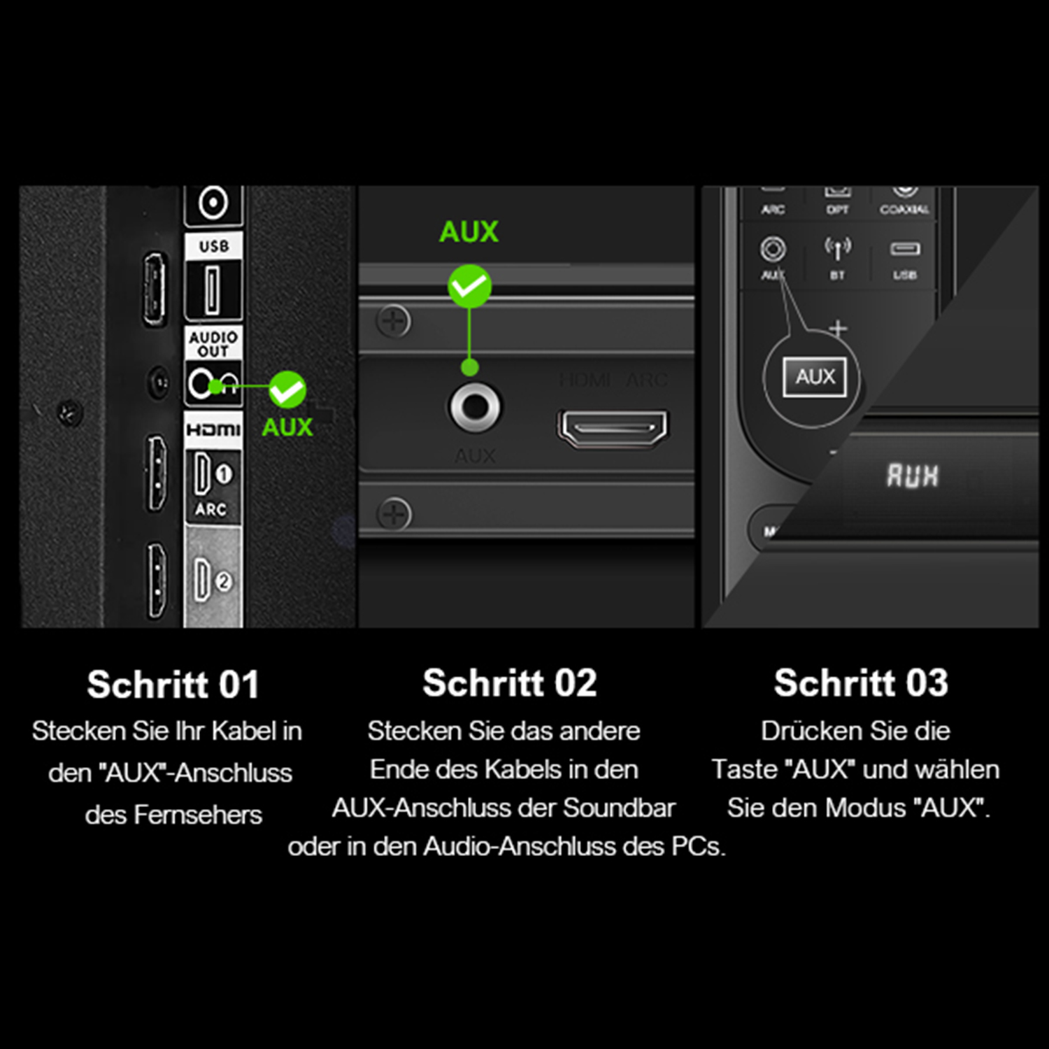 ULTIMEA Nova S40 Verbessert Soundbar mit 2.1 Lautsprecher, - Subwoofer, Bass Soundbar TV schwarz mit PC Subwoofer, Surround