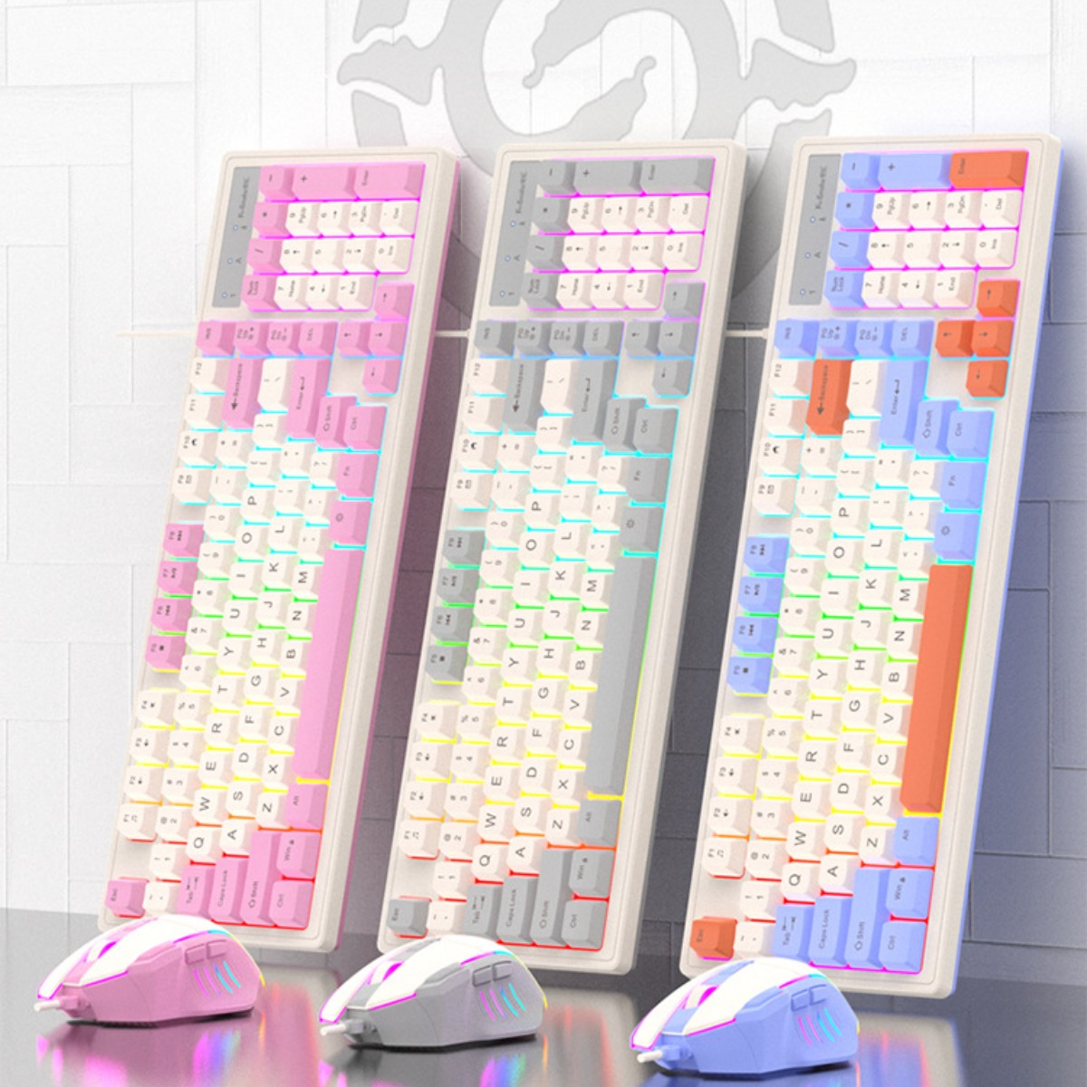 SHAOKE Verkabelte Maus-Set mechanisches Blau Tastatur Desktop-Computer-Notebook, Tasten 98 Gefühl und und Gaming-Tastatur Maus