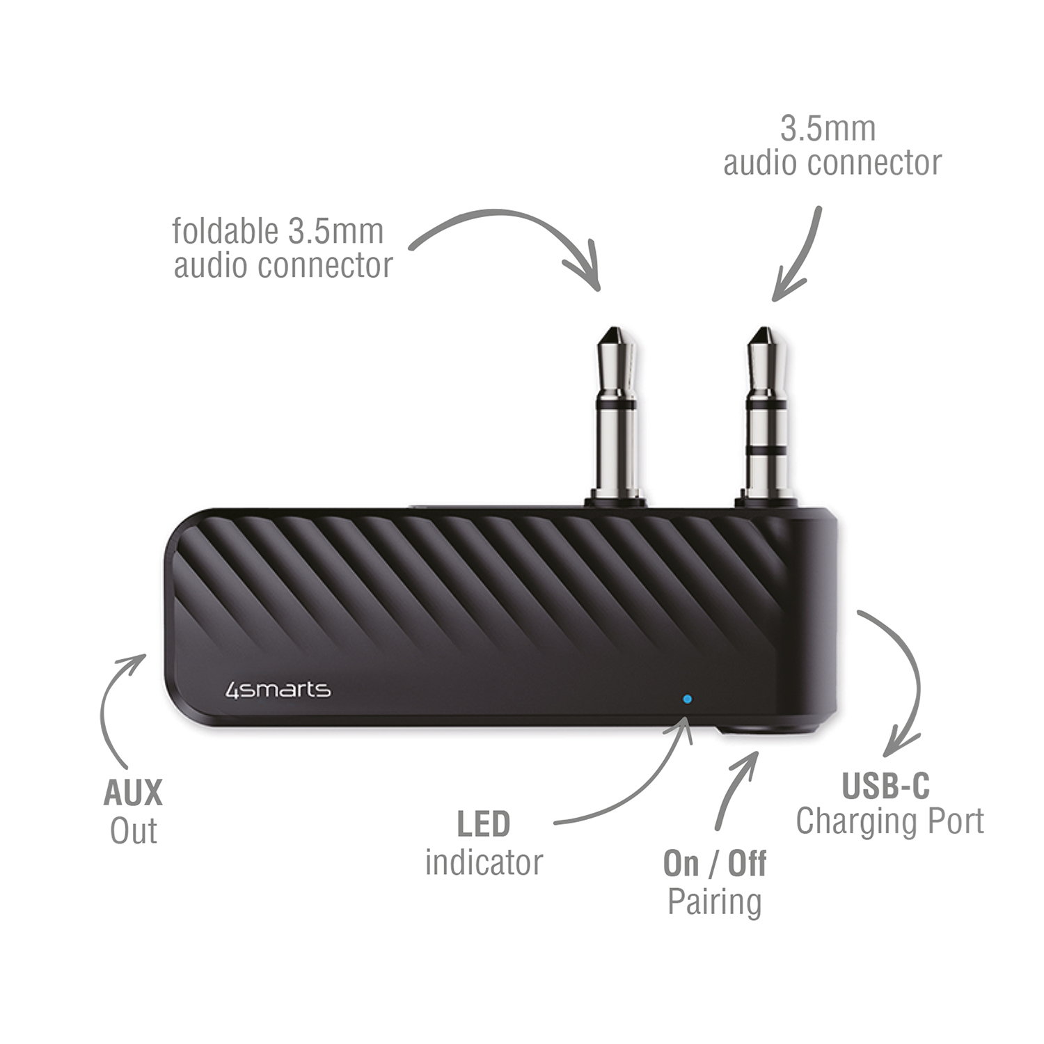 4SMARTS Bluetooth Audio Transmitter B9 Adapter Schwarz Audio Bluetooth