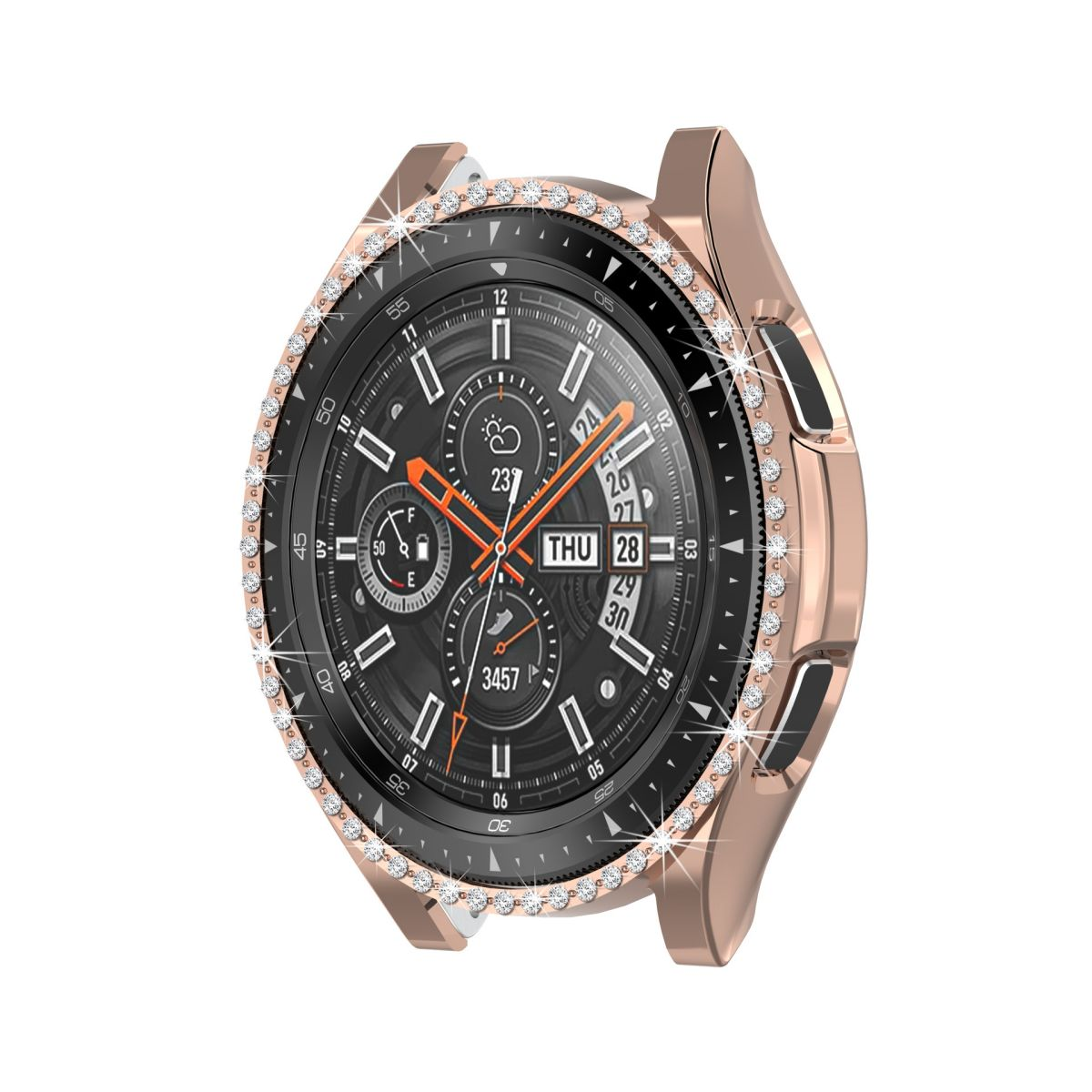 DIIDA Smartwatch-Hülle Gehäuse,für galaxy watch4 42MM, Rotgold Diamant, watch Samsung 42MM) classic, Galaxy Uhrengehäuse(für