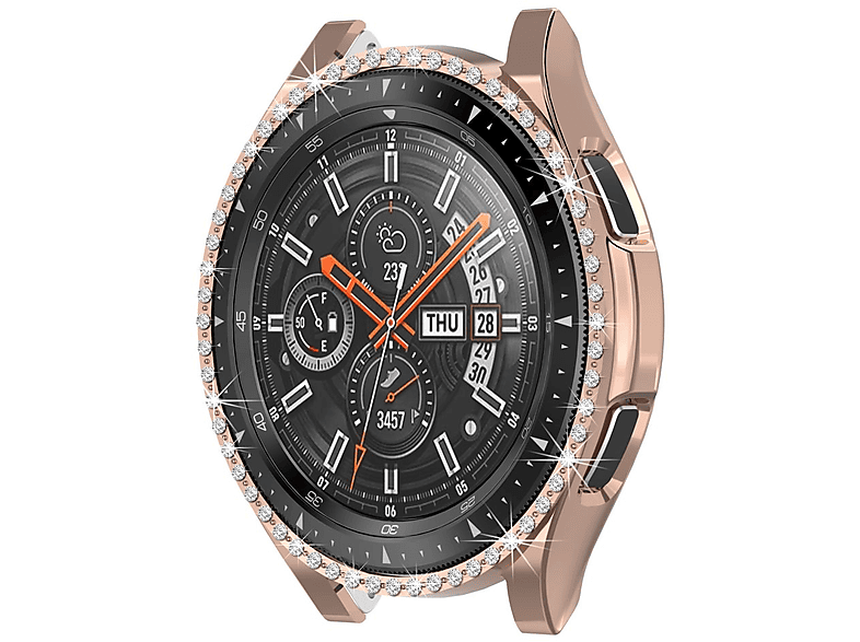 DIIDA Smartwatch-Hülle Gehäuse,für galaxy watch4 classic, 42MM, Diamant, Rotgold Uhrengehäuse(für Samsung Galaxy watch 42MM)