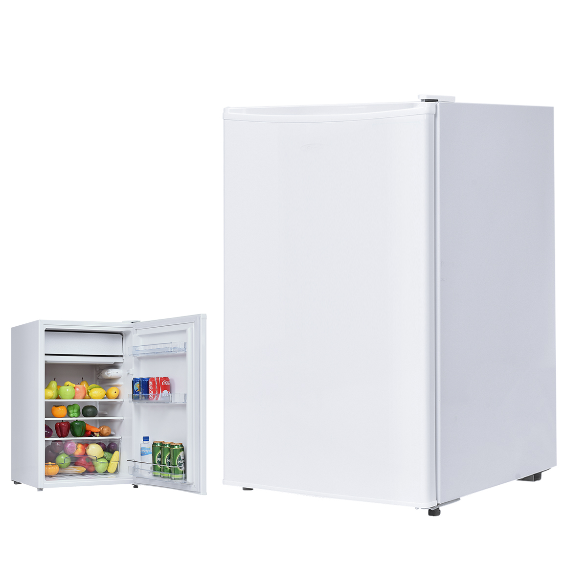 COSTWAY Kühlschrank 83 123 cm hoch, Weiß) (F, L