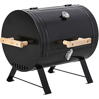 Barbacoa de carbón - OUTSUNNY Termómetro, Asas, 50x35x39, 0,0 W, Negro