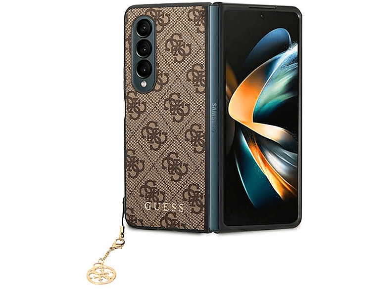 GUESS 4G Charms Collection Design Hülle, Backcover, Samsung, Galaxy Z Fold4, Braun | Backcover