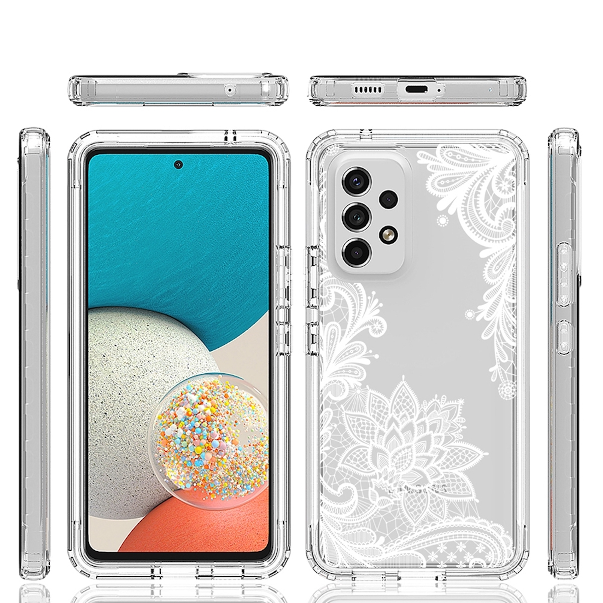 WIGENTO 360 Druck Grad Beidseitige mit Full Full Hülle, Cover, Muster Galaxy Transparent A53, Samsung, Body