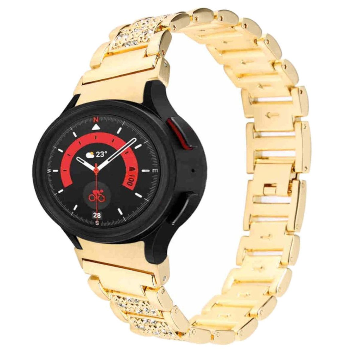 / 42 6 4 Pro 5 / 40 Watch Samsung, mm Edelstahl WIGENTO 4 45mm / Watch Galaxy Watch Gold / 6 Style Band, / Diamanten Design 43 / Classic / 44 Metall 5 46 mm mm, 47 Ersatzarmband, /
