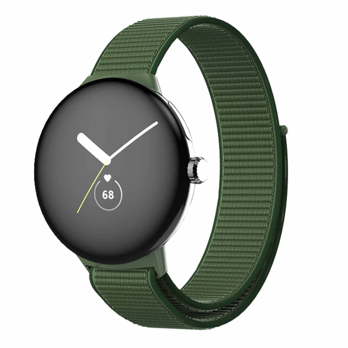 Nylon Google, 1 Sport Band, + Kunststoff Pixel WIGENTO Design / Ersatzarmband, Grün Watch 2,