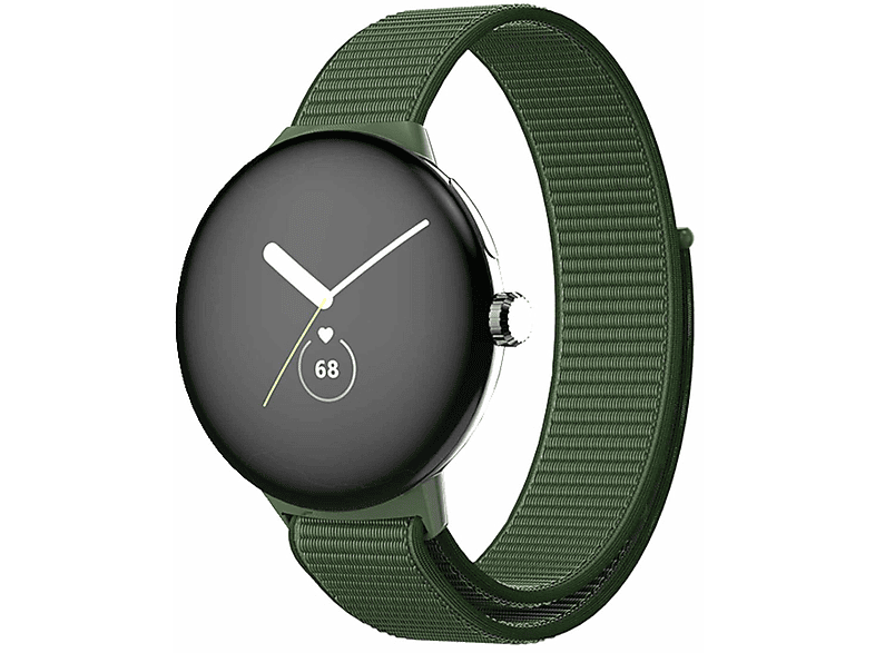 WIGENTO Kunststoff / Nylon Design Sport Band, Ersatzarmband, Google, Pixel Watch 1 + 2, Grün