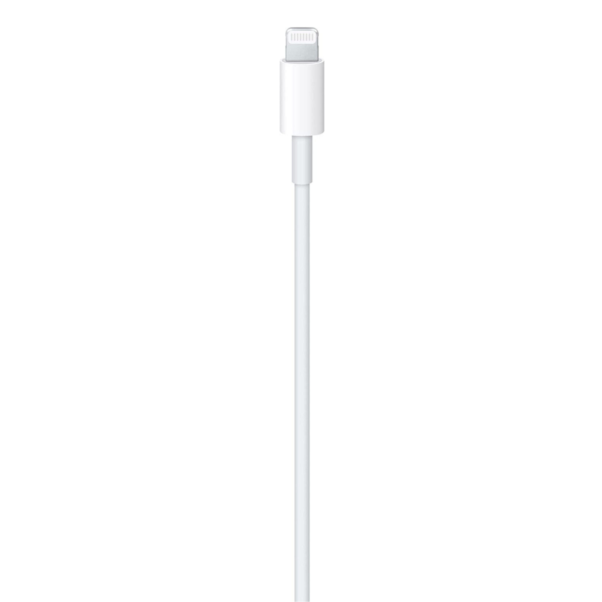 Weißes Apple-Ladekabel mit Lightning-Anschluss.