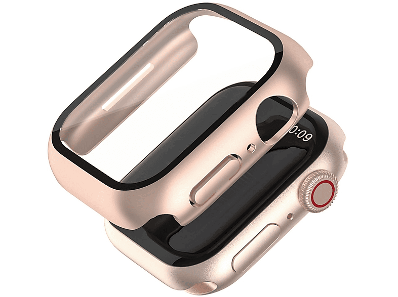 KINSI Smartwatch-Hülle Gehäuse 44mm, Smartwatch Schutzfolien, Für Apple, Für iWatch Series 1, 2, 3, 4, 5, 6, 7 und SE, Roségold