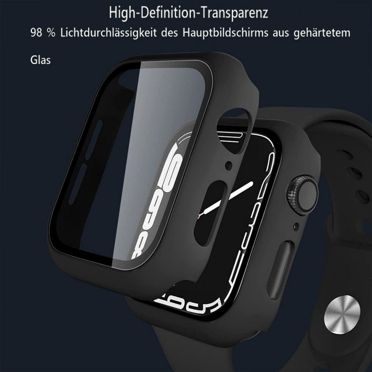 Schutzfolien, Apple, 7/6/5/4/SE, Serie Apple Smartwatch watch 44mm, für DIIDA Apple Smartwatch-Hülle Schwarz 44MM, Watch Gehäuse,
