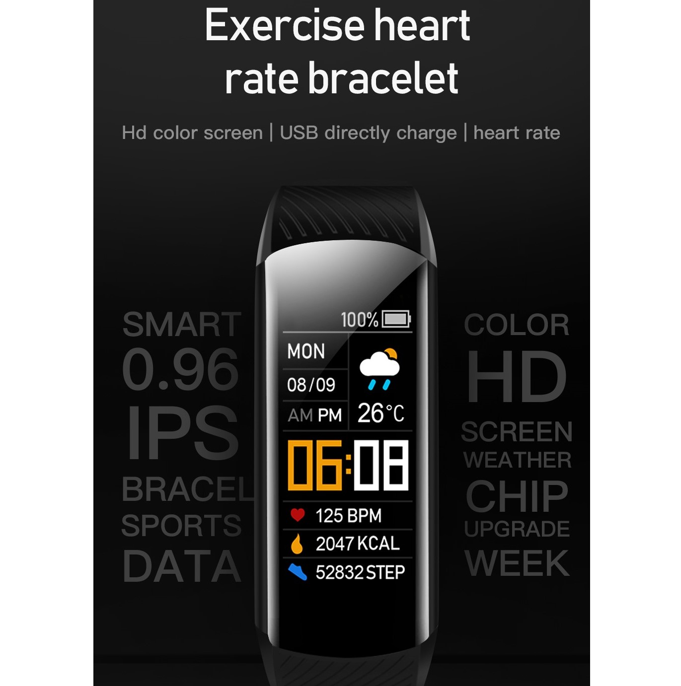 Herzfrequenzmesser, / INF / Weiß Aktivitätsarmband Fitnesstracker, Fitnessarmband