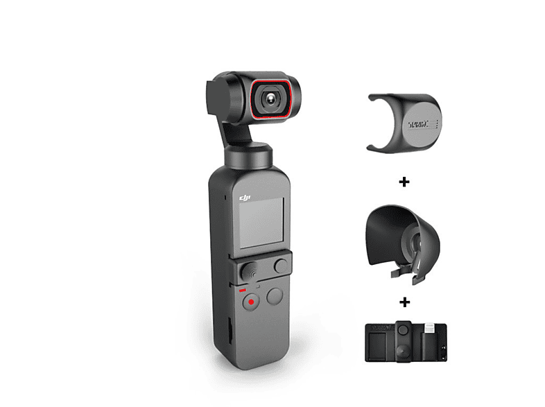 INF Gegenlichtblende Objektivdeckel-Adapterhalter für DJI OSMO Pocket 2 Kamera Zubehör, Schwarz