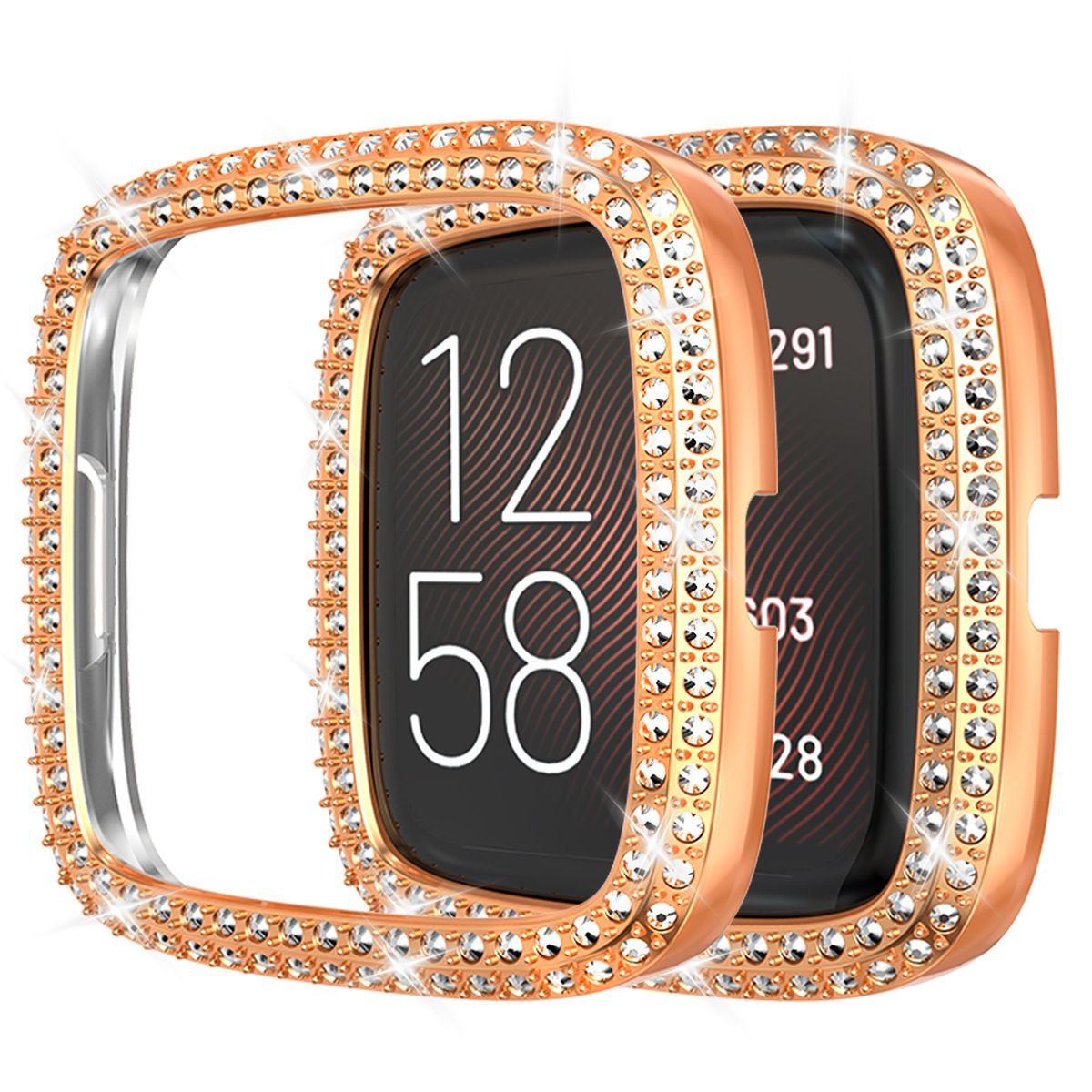Fitbit Smartwatch Schutzfolien, Smartwatch-Hülle PC,Double Smartwatch-Hülle,Hard fitbit 2, Versa fitbit Roségold DIIDA versa Fitbit versa 2, 2, Diamond,für