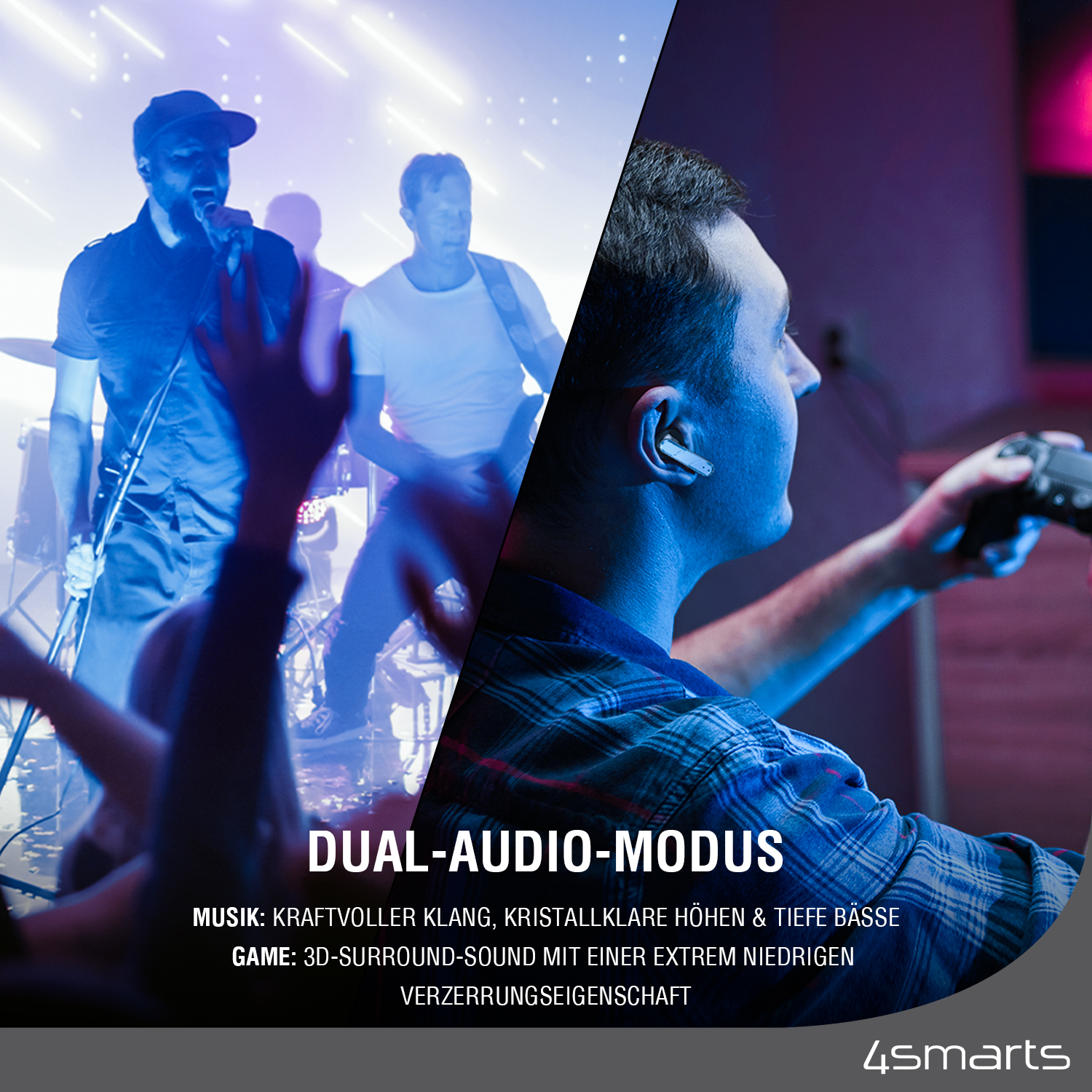 Headset 4SMARTS Blau passend Universal für: Bluetooth GameBuds