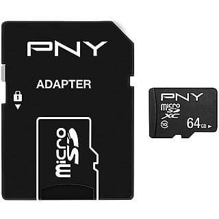 Tarjeta de Memoria - PNY Pny Micro Sd 64 GB Performance Plus Clase 10 con Adaptador