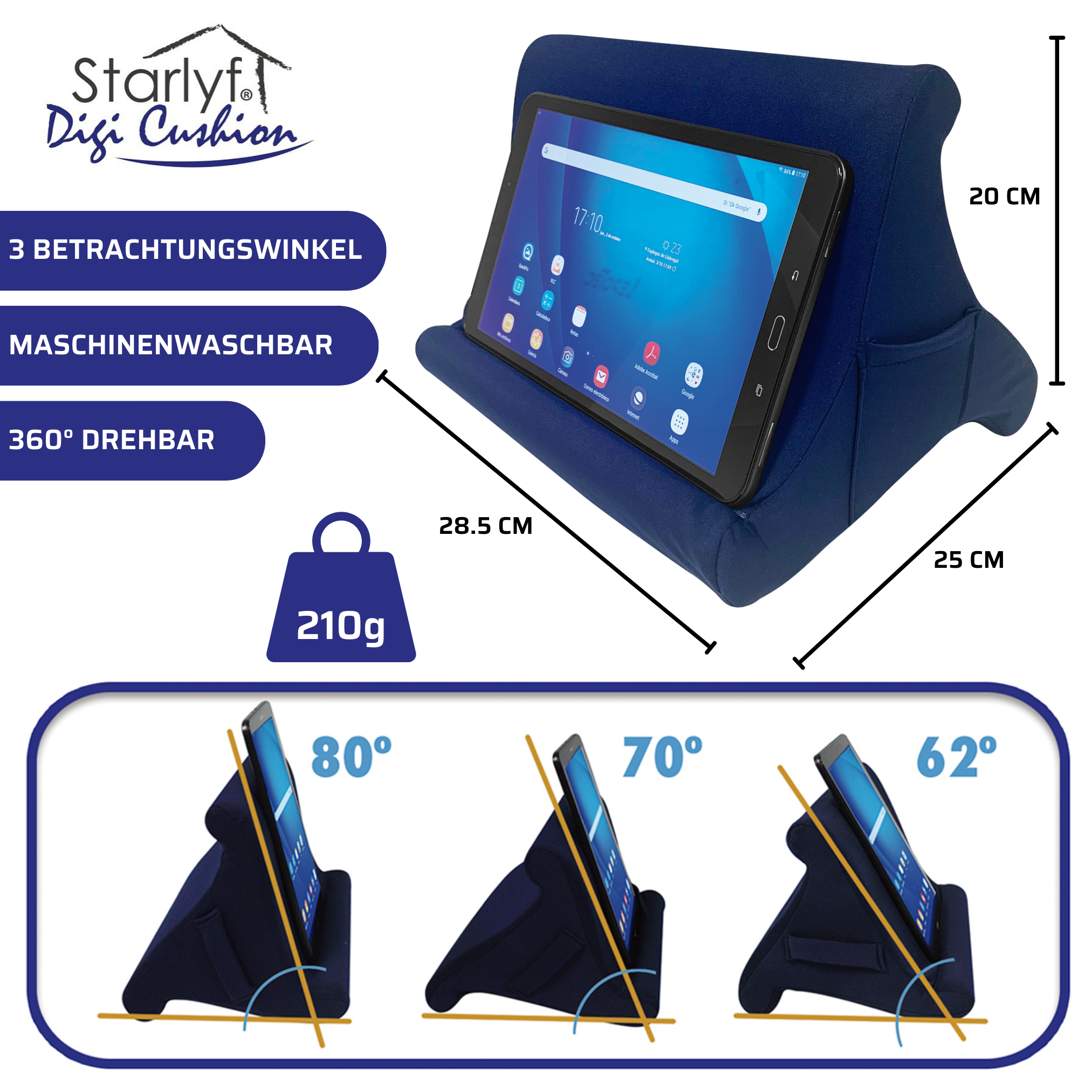 STARLYF Tablet blau Halter Digi Cushion, Tablet Halter,