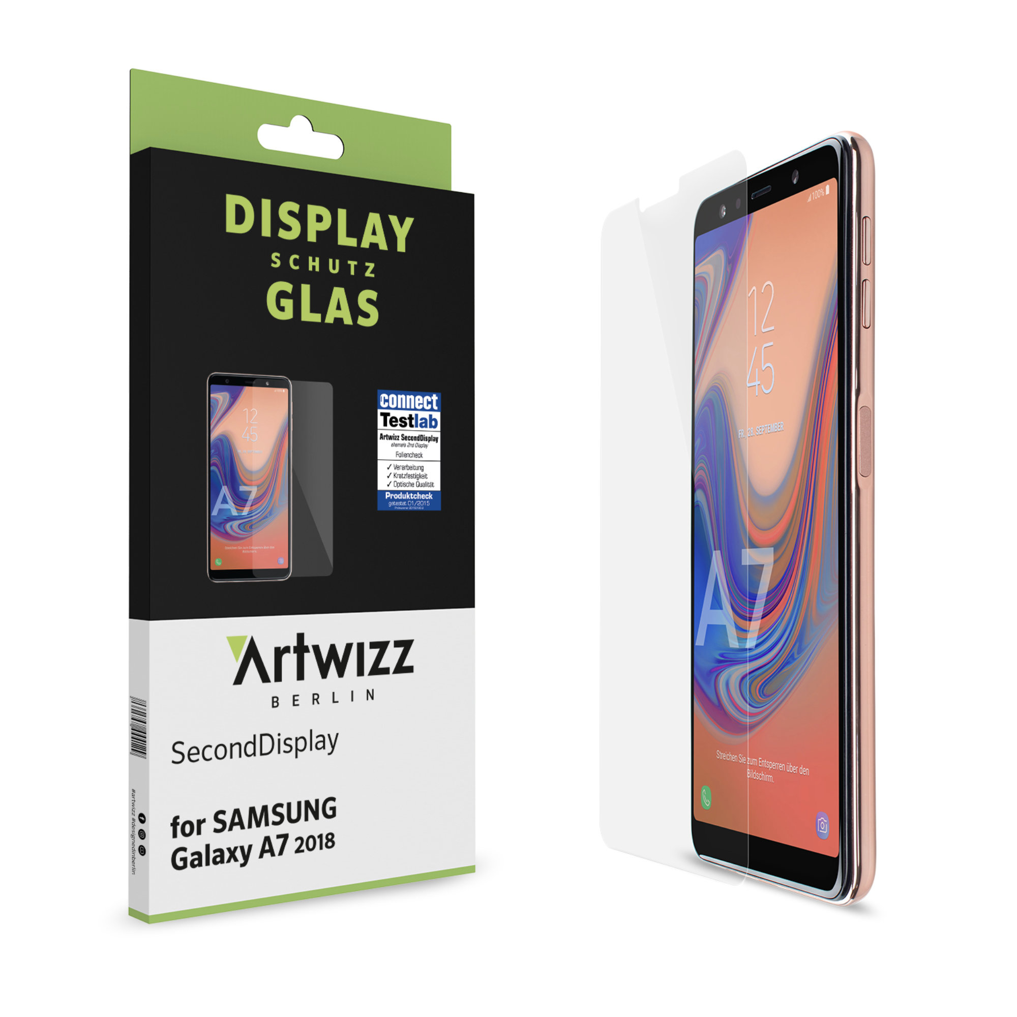 SecondDisplay (2er (2018)) Galaxy Samsung Displayschutz(für ARTWIZZ A7 Pack)