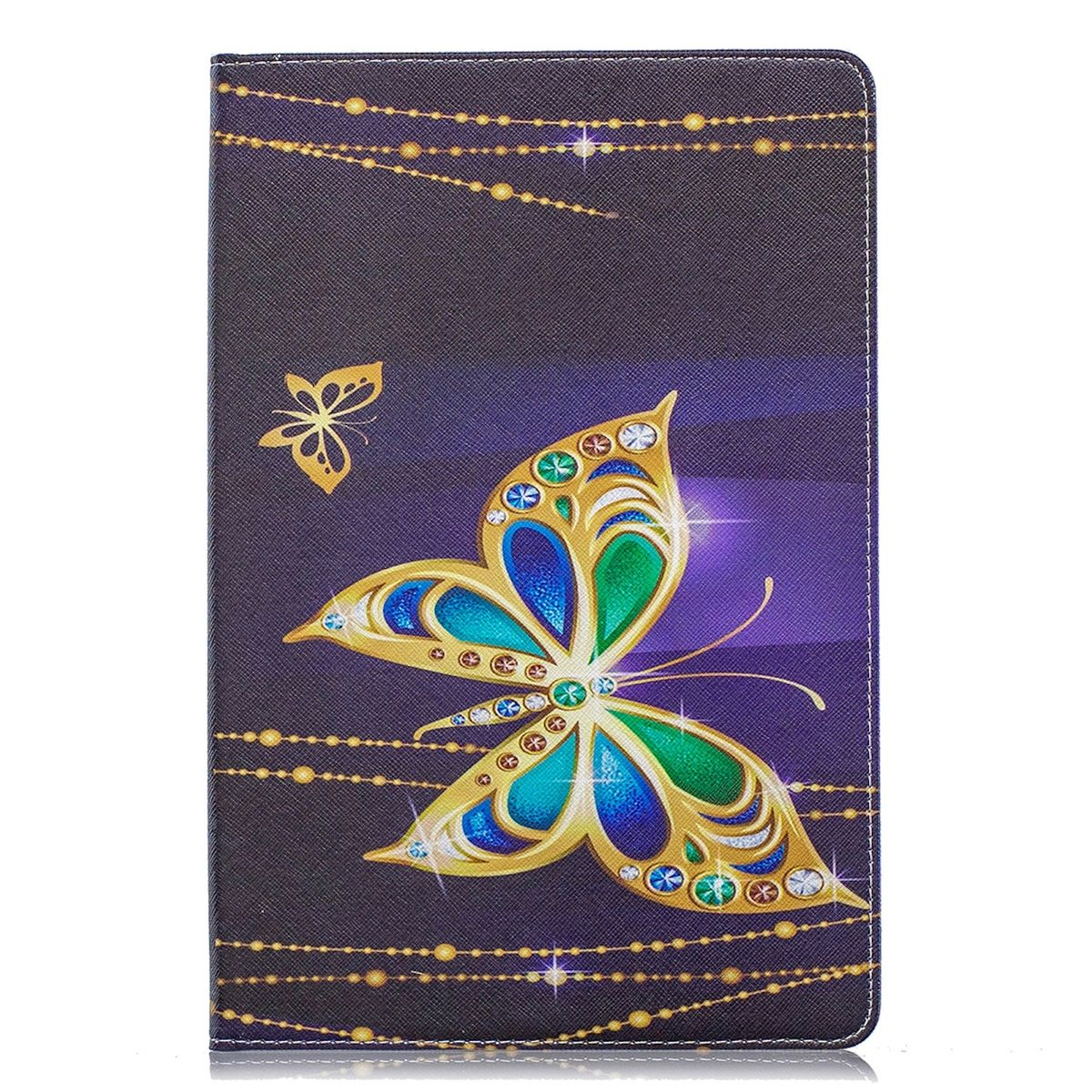 WIGENTO Kunstleder Muster mit Druck Cover & Full für Kunststoff / Kunstleder, Tablethülle Samsung Schwarz Fach Motiv Silikon Tasche / / Kreditkarten Geld