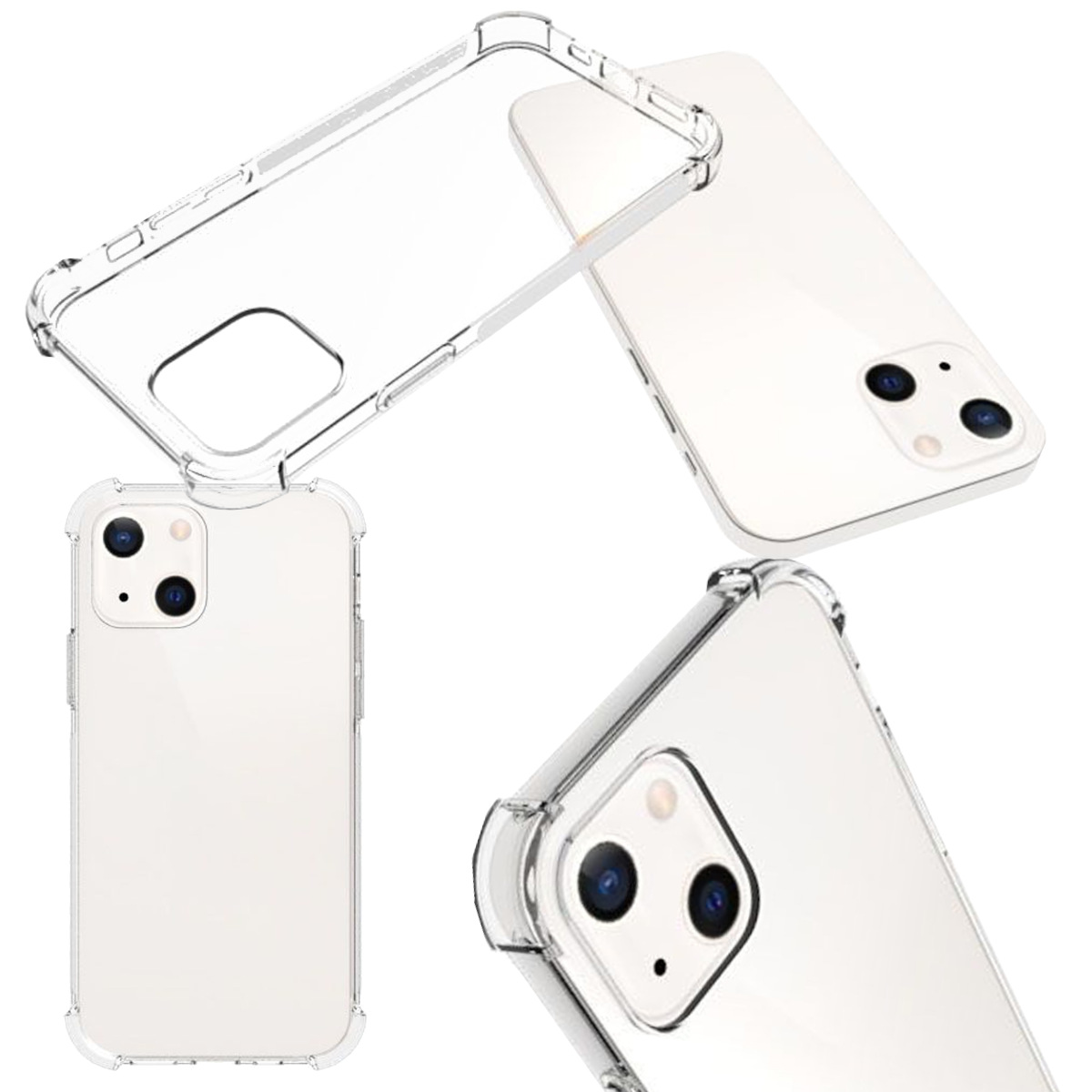 WIGENTO TPU Schock Silikon Hülle Backcover, iPhone 13, Apple, robust dünn, Transparent