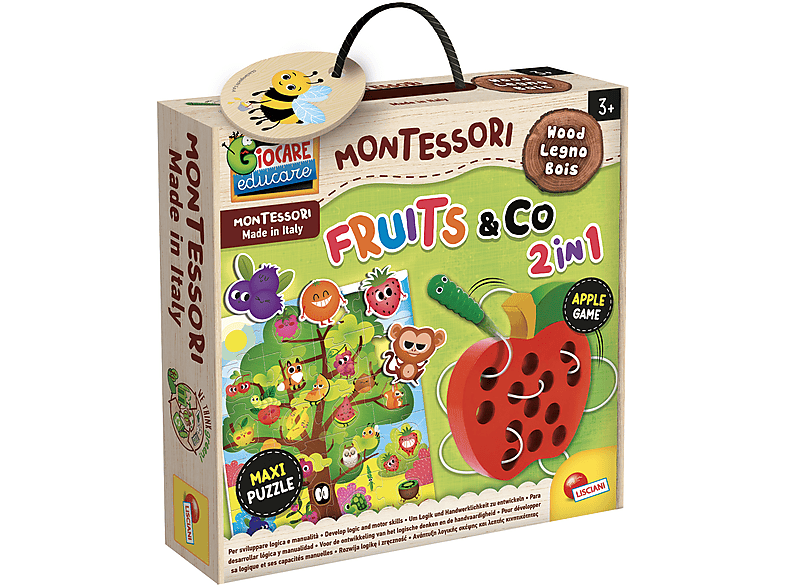 LERNEN & CO Schnurspiel Wurm Lisciani Montessori Baby Puzzle, Lernspiele, von mit mehrfarbig
