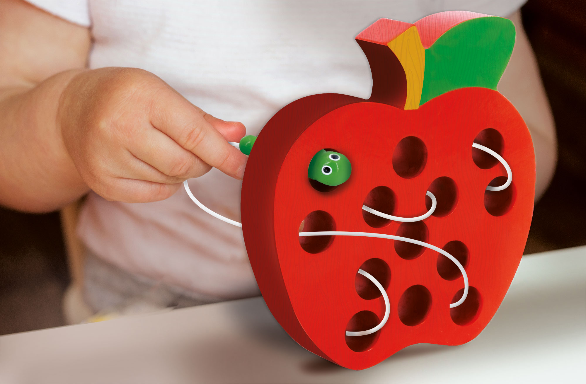 LERNEN & CO Schnurspiel Wurm Lisciani Montessori Baby Puzzle, Lernspiele, von mit mehrfarbig