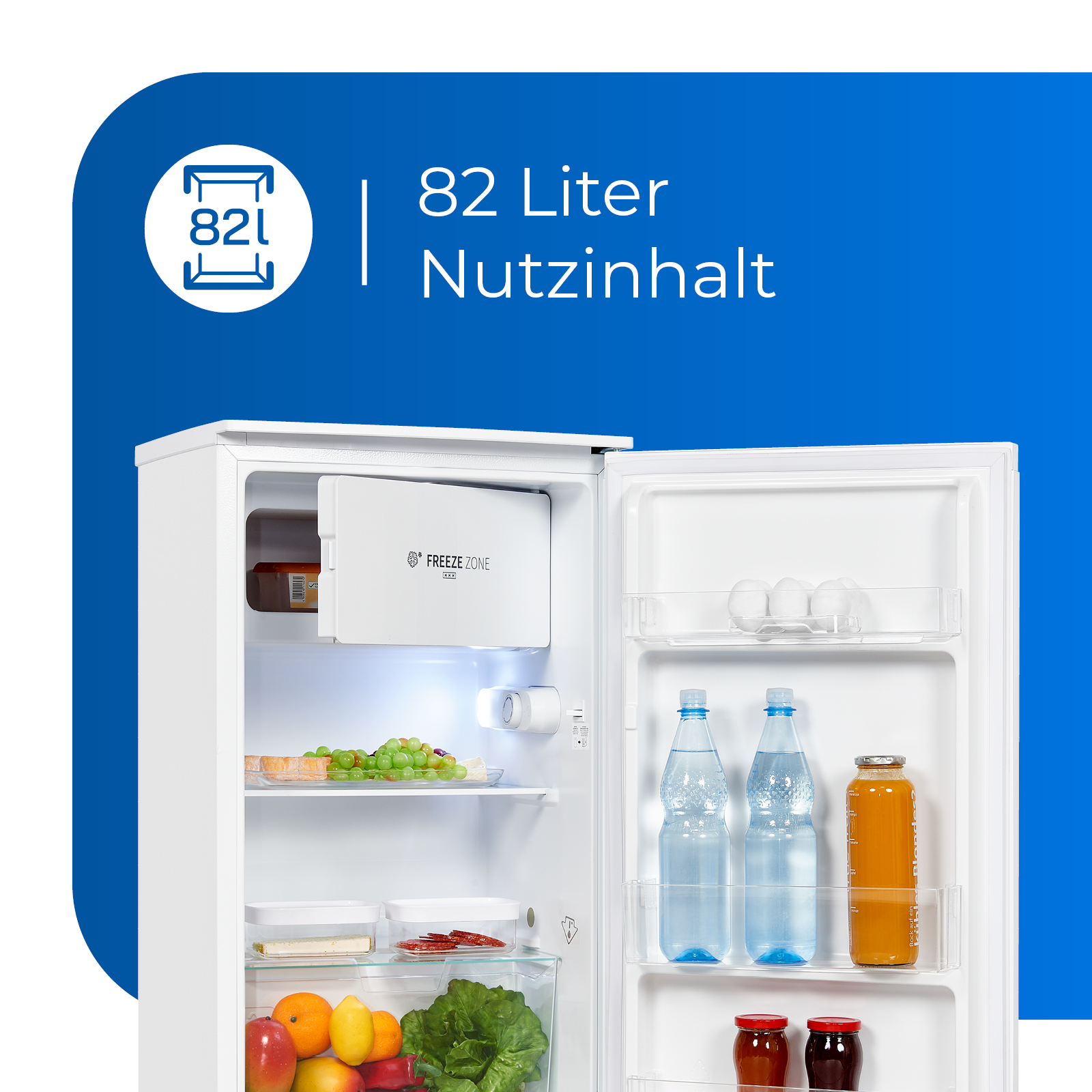 EXQUISIT KS117-3-010E weiss Freistehende Kühlschränke mm 850 (E, hoch, Weiß)