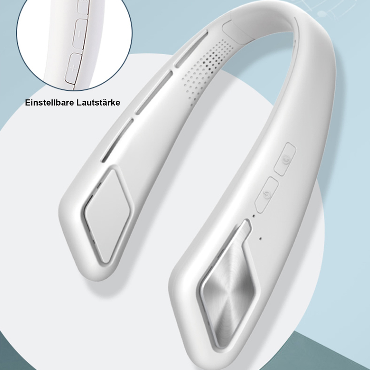 LEIGO Mini USB-Ventilator Halsventilator, Tragbare Ventilator Bluetooth-Verbindung Ventilator, weiß