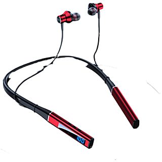 Auriculares deportivos - SYNTEK Auriculares inalámbricos Bluetooth para montar en el cuello Juegos sin, Intraurales, Bluetooth, rojo
