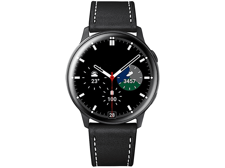 mm Design 6 43 Watch Leder 45mm / Watch Classic / 42 / Galaxy / Ersatzarmband, 5 Echt Pro 6 Samsung, 4 40 46 WIGENTO Schwarz 4 / 47 5 / 44 Band, mm, Watch mm