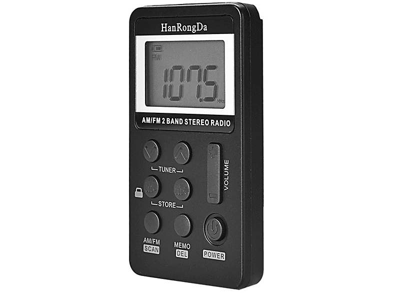 SYNTEK Tragbares Mini FM/AM 2-Band schwarz AM, FM, Radio Batterie Li-Ion Schwarzes InternetRadio