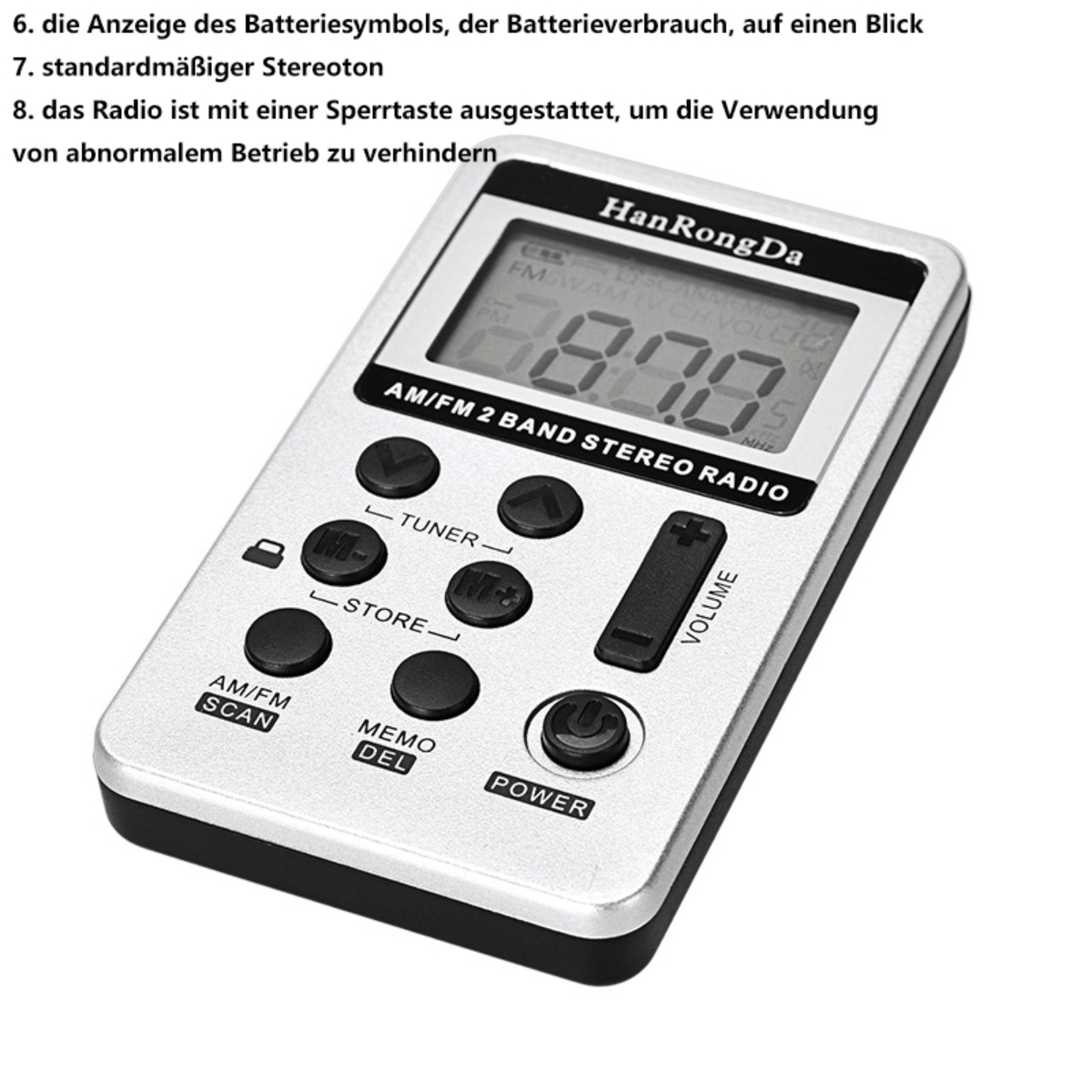 SYNTEK Tragbares Mini FM/AM 2-Band InternetRadio, AM, FM, Schwarzes Li-Ion schwarz Batterie Radio