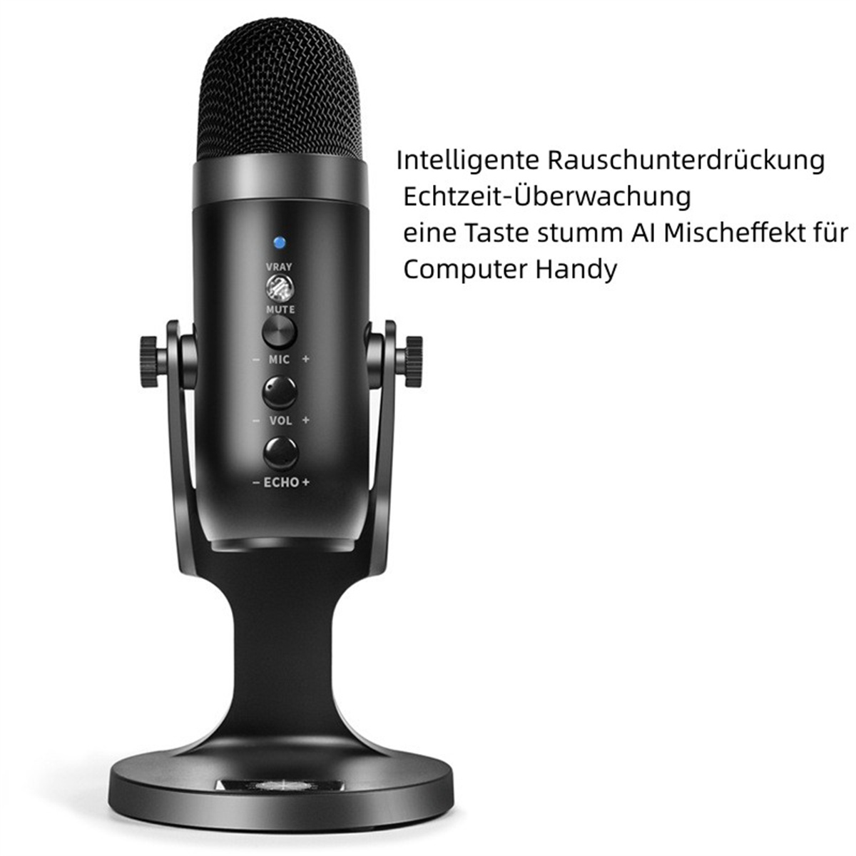 SYNTEK Rauschunterdrückung schwarz USB-Kondensatormikrofon Mikrofon Schwarz Aufnahme-Mikrofon Mikrofon,