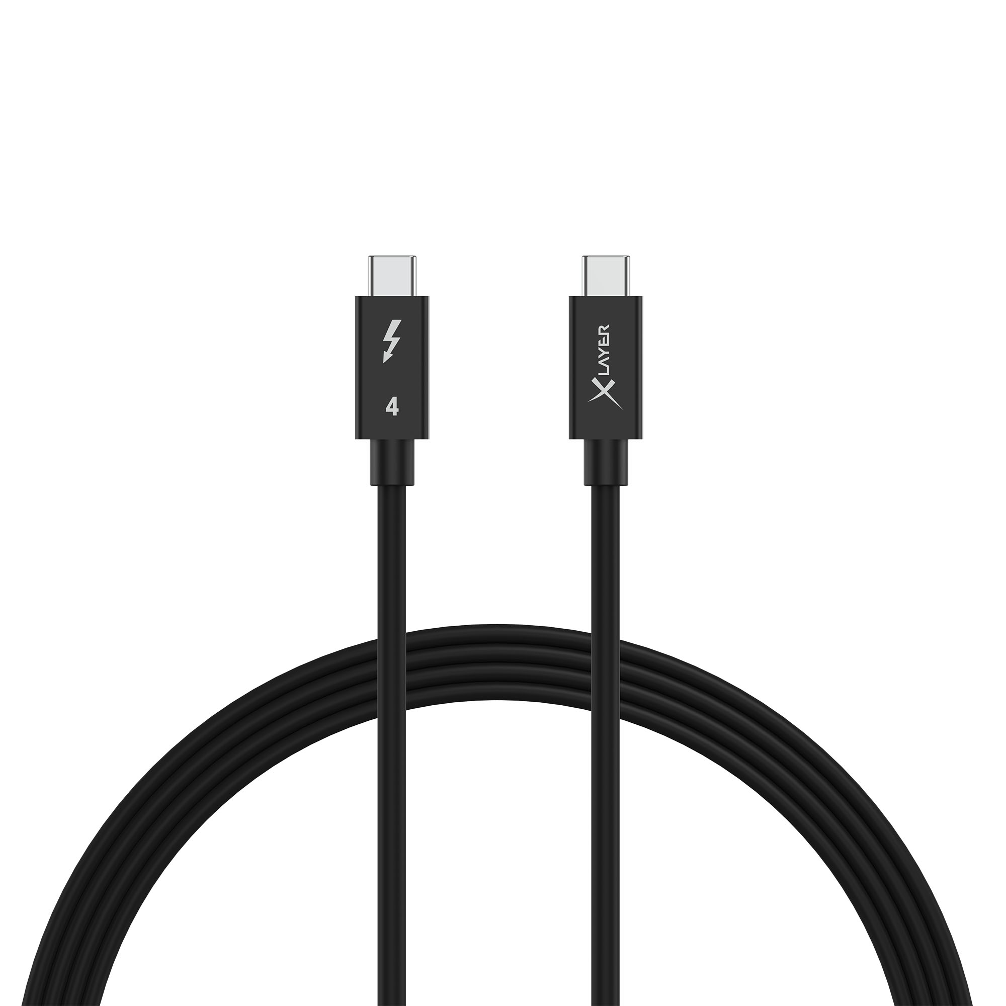 XLayer m, 1 Kabel XLAYER 4 Typ-C Schwarz Ladekabel, 1 Thunderbolt m, Black