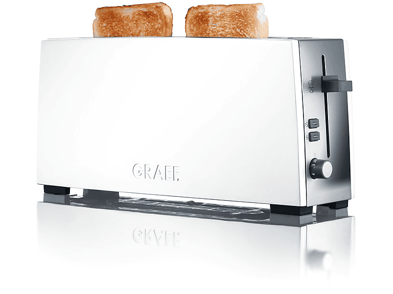 Watt, (880 Weiß GRAEF Toaster TO91 Schlitze: 2)