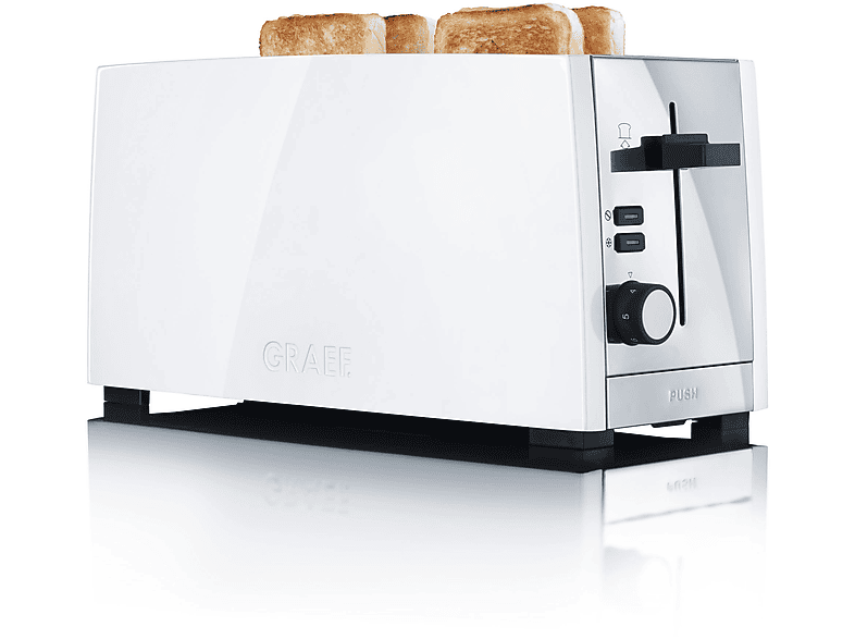 2) Toaster (1380 Weiß Schlitze: GRAEF TO101 Watt,