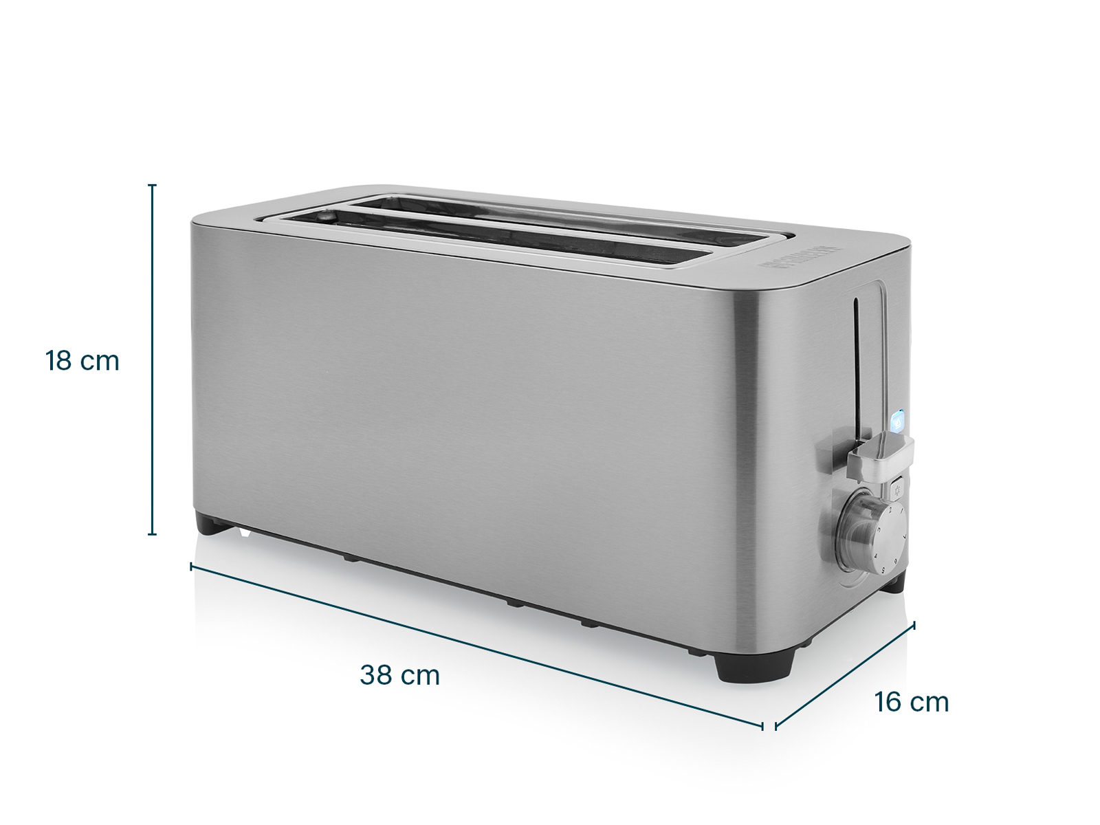 (1400 2) Toaster Watt, Schlitze: 142402 PRINCESS Silber